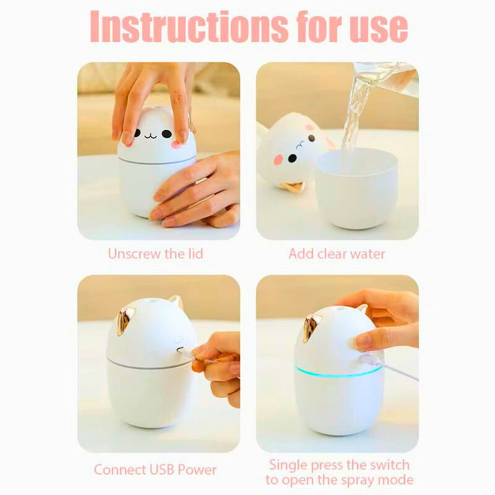 Cute Cat Portable Humidifier for Home & Office